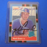 1988 DONRUSS MARK GRACE AUTOGRAPHED ROOKIE CARD