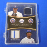 2008 UPPER DECK SWEET SPOT JOHAN SANTANA PEDRO MARTINEZ DUAL GAME USED JERSEY