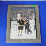 JOHN BUCYK AUTOGRAPHED 8X10 PHOTO IN FRAME BRUINS NO COA