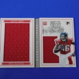 2015 PANINI PLAYBOOK JUSTIN HARDY BOOKLET JERSEY ROOKIE CARD #D 090/199 FALCONS