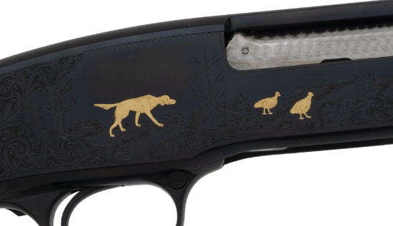 Factory Engraved Gold Inlaid Winchester Model 42 Takedown Shotgun