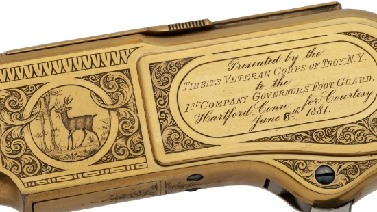 The Iconic Factory Cased Ulrich Panel Engraved Connecticut Foot Guard Presentation Winchester Model
