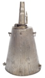 A Good All-Steel Italian Triangular Wheellock Flask with Belt Hook Circa 1600
