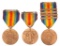 Three U.S. WWI Victory Medals