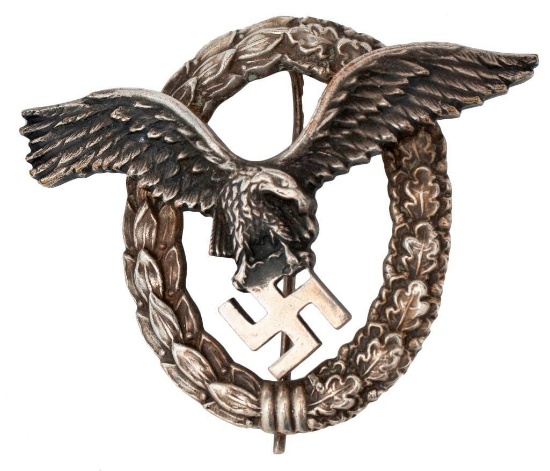 WWII German Pilot/Observer Badge by Schwerin