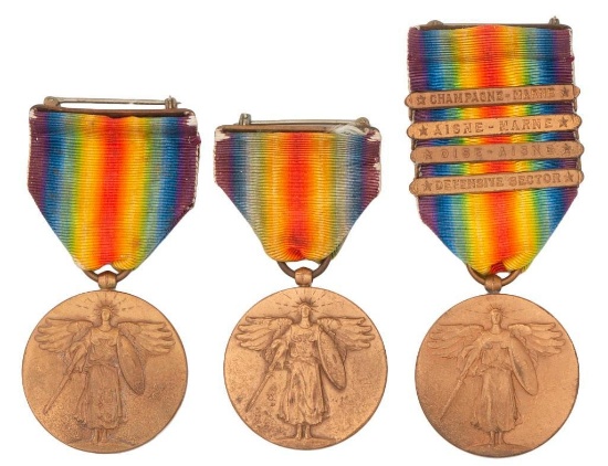 Three U.S. WWI Victory Medals