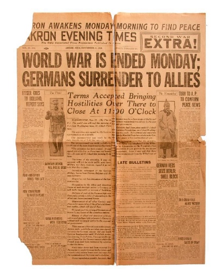 Lot of Six Armistice Day Front Pages