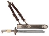 German Third Reich Reichsarbeitsdienst (RAD) Leader's Hewer with Scabbard by Eikhorn