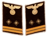 Pair of German Third Reich NSDAP Haupt-Bereitschaftsleiter Collar Insignia