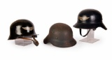 Lot of Three WWII German Luftschutz Helmets