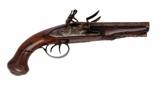 Belgium Double Barrel Flintlock Pistol