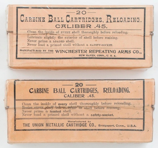 Lot of Two Boxes of Contract .45 Caliber Carbine Ball Cartridges