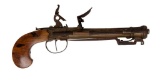 Brass Barrel Blunderbuss Flintlock Pistol with Folding Bayonet