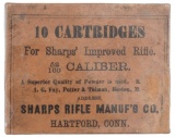 Scarce Original Box .52 Caliber Linen Sharps Cartridges