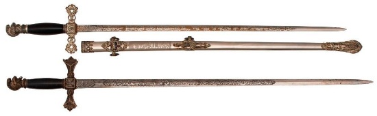 Lot of Two Masonic Knight's Templar Swords