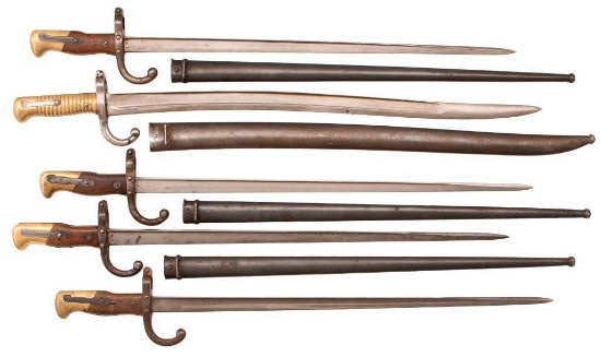 Lot of Five French Bayonets