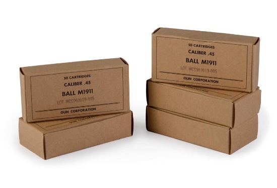 250 Rounds of Olin Corporation .45 Caliber Ammunition