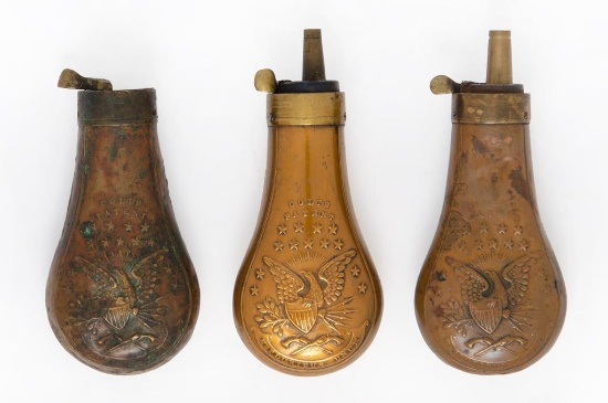 Lot of Three Powder Flasks