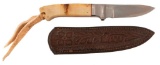 Custom Knife By L. Pendelton With Custom Leather Sheath