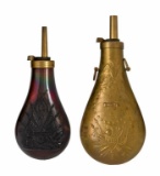 Lot of Two Reproduction Powder Flasks