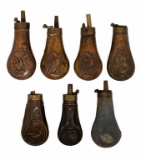 Lot of Seven Powder Flasks