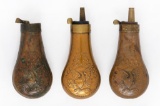 Lot of Three Powder Flasks