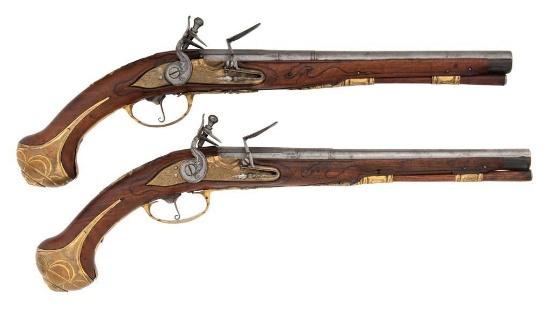 Pair of Composite European Flintlock Pistols
