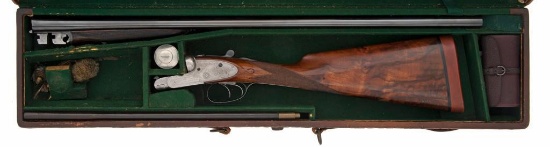 **Cased James Lang & Co. Sidelock Side by Side Shotgun