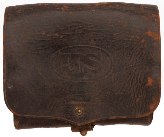 Indian War Era M1872 Hagner No.1 Leather .50 Caliber Cartridge Box