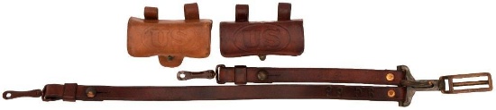 Lot of Three Cartridge Boxes and Saber Hangers