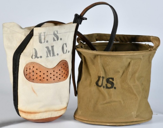 Lot of Five Miscellaneous US Cavalry Horse Feed, Water, and Transit Bags