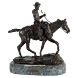 After Charles Marion Russell Will Rogers Bronze Sculpture