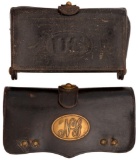 Lot of Two Indian War Era Infantry Leather US .45-70 Cartridge Boxes