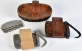 Lot of Four US Cavalry Horse Combs, Brushes, and Picks