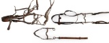 Three Groupings of Late 1800's and Early 1900's Bits, Bridles, with Link Straps