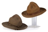 Lot of Two M1911 US Officers & Enlisted Man's Campaign Hats