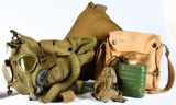 Lot of Three WW1 and WW2 US Army Cavalry Gas Masks with Carrier Bags