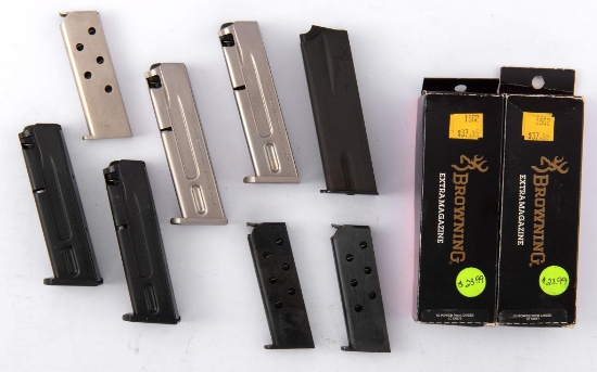 Group of 10 Various Caliber Browning Pistol Magazines