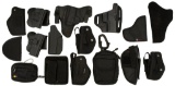 Large Group of Nylon Holsters and shooting Bags