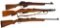Lot of 3 Rifles, One Russian Nagant M44, Mauser rifle issued To Israeli, British Enfield Rifle