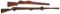 Lot of Two Military Wooden Training Rifles
