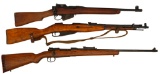 Lot of 3 Rifles, One Russian Nagant M44, Mauser rifle issued To Israeli, British Enfield Rifle