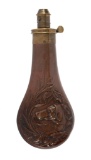 Rare Dog Head Pattern Sporting Rifle/Shot Flask By G.Roe