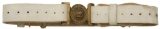 WWI or WWII British white buff leather belt with buckle.