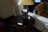 Round End Table and Lamp