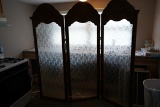 Frosted Glass and Wood Divider