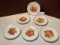 Lorenz hutched Reuther 6 fruit plates with gold trim
