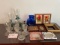 Candle holders, picture frames and mis. items