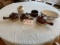 Brown stoneware set, crock, bowl