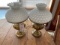 2 Brass oil lamps converted to electric